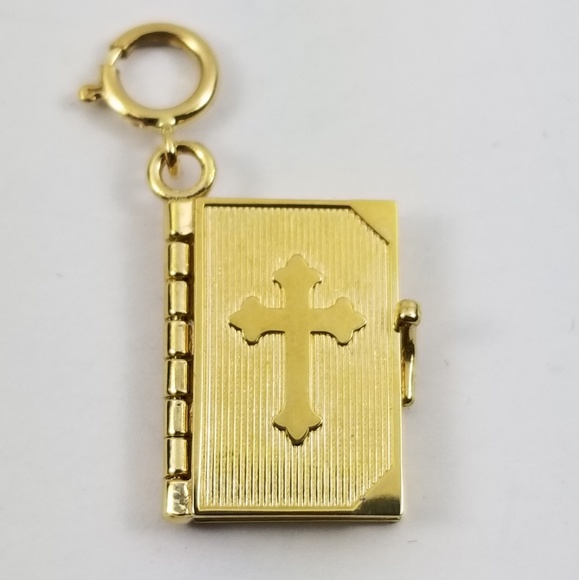 QVC Jewelry - Holy Bible Charm With The Lords Prayer 14k Gold